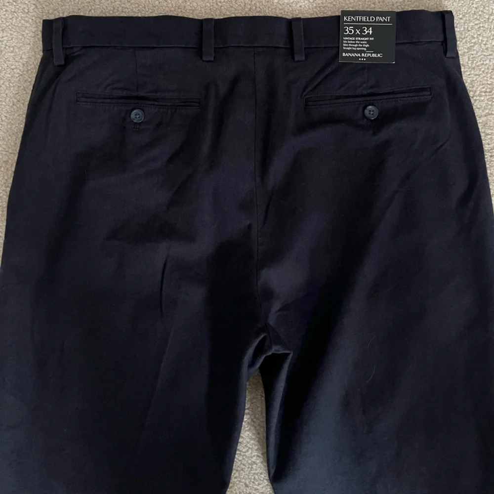 New With Tags Banana Republic Kentfield Pant Straight Fit 35 X 34 Heather Navy